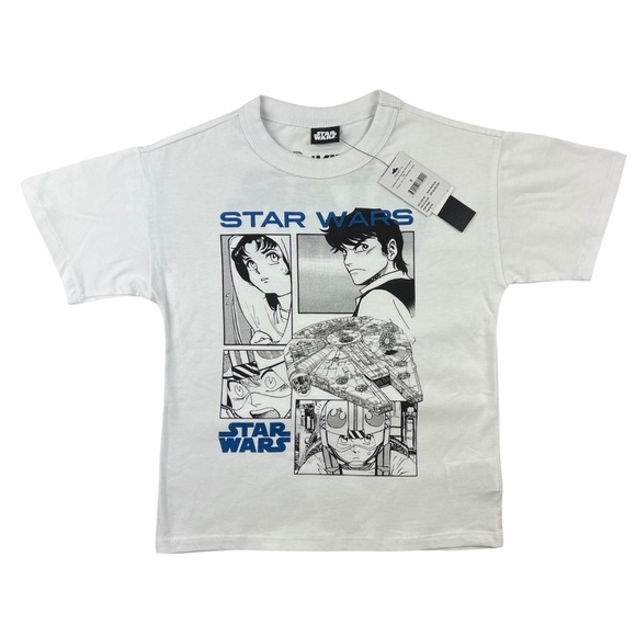 Cotton On Kids Star Wars Manga Drop Shoulder Short Sleeve T-shirt - Size 5 - Picture 1 of 5